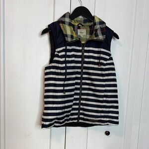 G.H. Bass & Co. Navy and White Striped outer wear vest - med